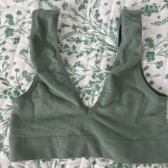 Anthropologie Sasha Seamless V-Neck Bra - size XS/S color green - Picture 4 of 5
